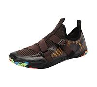 Water Shoes for Men Beach Shoes Quick-Dry Walking Sneakers Comfortable Barefoot Shoe Adjustable Strap Swim Aqua Shoe Non-Slip Breathable Sneakers for Beach Surfing Driving Pool Yoga Brown