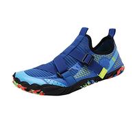 Water Shoes for Men Beach Shoes Quick-Dry Walking Sneakers Comfortable Barefoot Shoe Adjustable Strap Swim Aqua Shoe Non-Slip Breathable Sneakers for Beach Surfing Driving Pool Yoga Blue