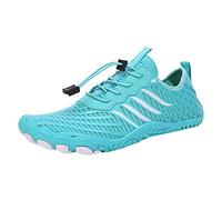 Water Shoes for Men, Fashion Stripe Surf Shoes Non-Slip Barefoot Walking Shoe Beach Shoes for Swimming Kayaking Surfing Dive Eden Aquasport Quick-Drying Shoes Sky Blue