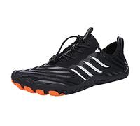 Water Shoes for Men, Fashion Stripe Surf Shoes Non-Slip Barefoot Walking Shoe Beach Shoes for Swimming Kayaking Surfing Dive Eden Aquasport Quick-Drying Shoes Black