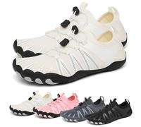 Water Shoes for Men & Women - Quick-Drying Non Slip Hiking Shoes, Breathable Wide Toe Aqua Shoe for Beach, Swim, Walking, Fitness, Gym, Outdoor Sports(White,8.5 Women/6.5 Men)