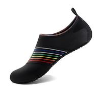 Water Shoes for Women Men Quick-Dry Aqua Socks Swim Beach Barefoot Yoga Exercise Wear Sport Accessories Pool Camping Must Haves Adult Youth Size, Rainbow Colorful, 8.5-9.5 Women/7.5-8.5 Men