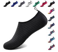 Water Shoes for Women Men Quick-Dry Aqua Socks Swim Beach Barefoot Yoga Exercise Wear Sport Accessories Pool Camping Must Haves Adult Youth Size, Black-w001, 8.5-9.5 Women/7.5-8.5 Men