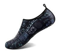 Water Shoes for Women Men Quick-Dry Aqua Socks Swim Beach Outfits Barefoot, N-paisley Pattern, 8.5-9.5 Women/7.5-8.5 Men