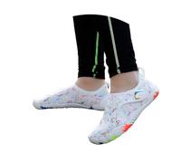 water shoes kids boys and girls barefoot style water shoes featuring light print upper with orange side detail, sock-like collar and thin flexible profile, poolside changes an (White, 11 Little Child)