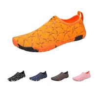 Water Shoes Men Women Barefoot Shoes Outdoor for Beach Aqua Swim Pool River Water Quick Drying Slip on Boating Fishing Diving Surfing with Yoga Aerobics Park Shoe (3-Orange, 10)