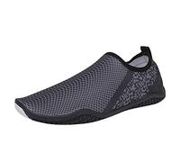 Water Shoes Mens Anti Slip, Quick Dry Water Shoes Mens, Breathable Hollow Out Aqua Shoes Slip On Zero Drop Sneakers Outdoor Tracing Sneakers Lightweight Waterproof Walking Jogging Shoe Black