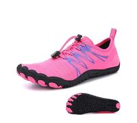 Water Shoes Mens- Barefoot Shoes Quick-Drying and Easy Drainage- Quick Dry Beach Trainers Soft Sole- for Running Swim Surf Gym Walking Hiking(Pink,8 UK)