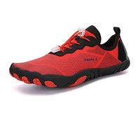 Water Shoes Mens Barefoot Shoes Womens Aqua Beach Swim Yoga Quick Drying Couple Wading Water Land Amphibious Size 2.5-11 UK (11,Red)