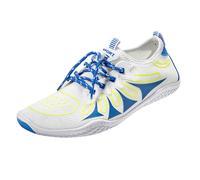 Water Shoes Mens Non-Slip Quick Dry Beach Shoes Lace-Up Mesh Lining Slip On Trainers Men Easy Close Comfortable Safety Trainers Arch Support Athletic Trainer Beach and Swimming Gym Fitness Light Blue