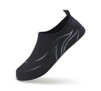 Water Shoes Quick-Drying Men Aqua Shoes Lightweight Women Water Shoes Soft Couple Beach Shoes Summer Anti-Slip Casual Sneakers Flexible(K18-Black,44-45)