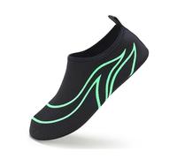Water Shoes Quick-Drying Men Aqua Shoes Lightweight Women Water Shoes Soft Couple Beach Shoes Summer Anti-Slip Casual Sneakers Flexible(K18-Black Green,48-49)
