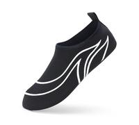 Water Shoes Quick-Drying Men Aqua Shoes Lightweight Women Water Shoes Soft Couple Beach Shoes Summer Anti-Slip Casual Sneakers Flexible(K18-Black White,46-47)