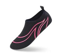 Water Shoes Quick-Drying Men Aqua Shoes Lightweight Women Water Shoes Soft Couple Beach Shoes Summer Anti-Slip Casual Sneakers Flexible for Surfing Pool(K18-Black Rose,48-49)