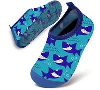 Water Shoes Toddler Kids Baby Infant Boys Beach Shoes Swim Shoes Barefoot Aqua Socks Non-Slip for Swmming Pool Water Park(Light Blue Shark,18/19)