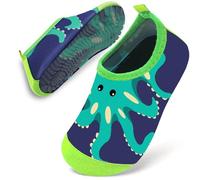 Water Shoes Toddler Kids Baby Infant Boys Beach Shoes Swim Shoes Barefoot Aqua Socks Non-Slip for Swmming Pool Water Park(Green Octopus,22/23)