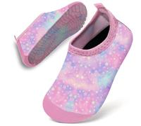Water Shoes Toddler Kids Baby Infant Girls Beach Shoes Swim Shoes Barefoot Aqua Socks Non-Slip for Swmming Pool Water Park(Pink Purple Star,26/27)