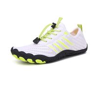 Water Shoes Unisex Barefoot Shoes Water Sports Upstream Aqua Shoes Gym Sport Running Fitness Sneakers Outdoor Beach Men Women Water Shoes(White Green,42)
