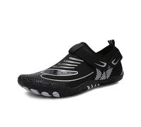Water Shoes Unisex Swimming Water Shoes Men Barefoot Outdoor Beach Sandals Upstream Aqua Shoes Plus Size Nonslip River Sea Diving Sneakers for Surfing Pool(A801-BALCK,44)