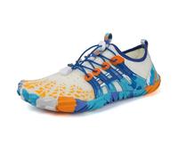 Water Shoes Water Shoes Upstream Wading Swimming Barefoot Five Fingers Aqua Beach Seaside Light Unisex Sneakers for the Beach(White Blue,41)