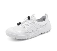 Water Shoes Wide Width for Women Men Swim Beach Barefoot Shoes Quick Drying Aqua Shoes for Pool Diving Boating River Yoga Lake Surfing, All White, 11.5 Wide Women/11 Wide Men