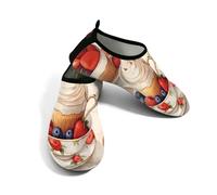 Water Shoes Women Men Strawberry Fruit Cake Dessert Print Beach Shoes Barefoot Swim Socks Quick Dry Watershoes