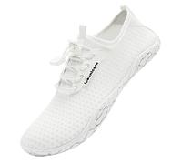 Water Shoes Womens Mens Aqua Beach Swim Shoes Quick Drying Barefoot Shoes for Swimming Pool Boating Surfing Diving Yoga(White,6.5UK)
