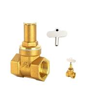 Water Shut Off Valve DN15 DN20 DN25 Brass Gate Valve with Lock Inside The Triangle Key Water Pipe Meter Front Anti-Theft(1-1/2")
