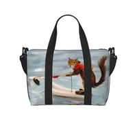 Water Skiing Fox Squirrel Printed Travel Duffel Bag Foldable Gym Duffel Bag Suitable for Travel Work Gym etc