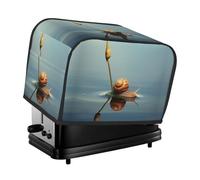 Water Snail Toaster Cover 2 Slice, Waterproof Bread Machine Covers with Pockets Universal Size Kitchen Small Appliance Cover with Handle, Dust and Fingerprint Protection