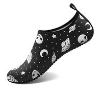 Water Socks for Women Men Adult Aqua Swim Shoes Beach River Pool Barefoot Yoga Exercise Wear Sport Accessories Quick-Dry Must Haves Size, Planet Alien Black, 10-11 Women/9-10 Men