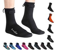 Water Socks Neoprene Socks Beach Booties Shoes 3mm Glued Blind Stitched Anti-Slip Wetsuit Boots Fin Swim Socks for Water Sports Outdoor Activities Home Slippers (3mm high Cut/black2, XXXL)
