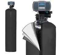 Water Softener Cover Outdoor, 3 Layers Insulation Water Softener Tank Jacket, Heavy Duty Outdoor Insulated Water Softener Tank Cover, Water Softener Covers for Outside Units, 10''D x 54''H- Black