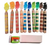 Water Soluble Colouring Pencils - Washable Art Set for Kids, Ergonomic Hand-Held Paint Bar Pencil Sharpener, Drawing Gifts for Kids, Clean Imaginative Sketch Sticks | Home Travel Part