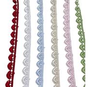 Water Soluble Lace Trim 8Yards Embroidered Love Lace | Multicolor Unilateral Fabric Trim Ribbons DIY Sewing Garment(Black)