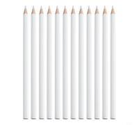 Water Soluble Marking Pencils for Leather and Fabric - 12 Pack, White, Wood with Powder Refill, for Sewing, Quilting, Crafting, Temporary Pattern Transfer, Compatible with Dress and Shoe Marking