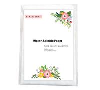 Water-Soluble Paper for Embroidery 100 Sheets Dissolves Quickly in Water Disappearing Biodegradable Wash Away for Sewing Crafts Drawing Tracing Patterns, Size 20 x 30 cm
