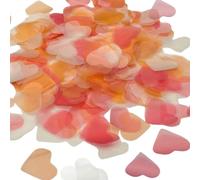 Water-Soluble Rice Paper Confetti - Hearts - White - 50 g (~8,000 pcs) | Biodegradable Wedding Send-Off (Mixed Coral (Pink, Orange, White))