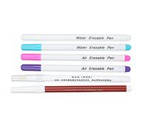 Water Soluble Sewing Pen 6pcs Fabric Markers in 5 Colors, DIY Drawing Lines Patterns for Handicraft Needlework, Portable Drawing Tool for Garments, Shoes, Leather Goods