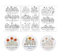 Water Soluble Stabilizer Embroidery Patterns - 3 Sheets Embroidery and Stitch Embroidery Paper, Washable, 12 Pieces Pre-Printed Flowers and Christian Bible Pattern Transfers for Hand Sewing Lovers