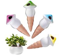 Water Spikes - Self Watering Spikes Mushroom Shaped | 4 Piece Slow Release Hydration Device Made of Terracotta Stakes for Indoor Garden Patio Lawn Yard Irrigation Drip Flower Pots Care