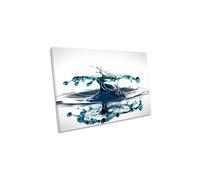 Water Splash Ripple Bathroom Canvas Wall Art Picture Print CanvasGeeks Blue W18 inch x H12 inch x D20mm