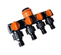 Water Splitter,4-Way Spigot Tubing Distributor - Anti-Drop Water Distributor - for Camping Agriculture Landscape Garden Lawn Backyard Outdoor RV Sewer