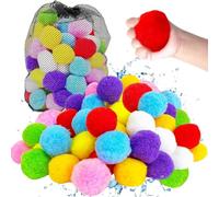 Water Sponge Balls For Kids 60Pcs 5cm Reusable Water Bombs Soft PP