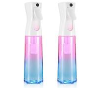 Water Spray Bottle, 2 Pcs 300ml Mist Spray Bottle, Continuous Fine Mist Water, Refillable Empty Misting Mister Spray, for Curly Hair Plants Cleaning Barber Hairdressing (Gradient Pink Blue)
