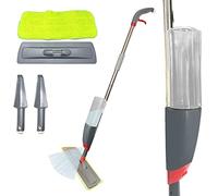 Water Spray Mop Microfiber Flat Mop for Floor Cleaning, tiles, marbles. 360 Degree Spin Dust Mop with Built-in Spray Function Microfibre Pad, No Drips (1 x Water Spray Mop)