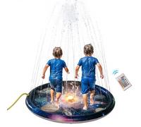 Water Spray Pad for Children - 150 cm Large Splash Play Mat, Sprinkler Pool, Outdoor Summer Water Play Mat for Children with Remote Controlled Sprinkler, Backyard Water Toy for Un
