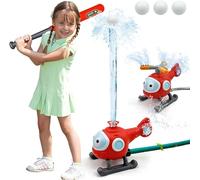 Water Sprinkler Baseball Toy - Water T Ball Set 2 in 1 Outdoor Water Toys, 360° Sprinkler Tee Ball Game, Summer Toys for Garden Backyard Lawn Pool Playing, Gifts for Kids Age 3 4 5 6 7 8