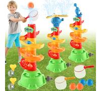 Water Sprinkler for Kids,3-in-1 Outdoor Fairway Water Sprinkler Toys with 2 Hose Clamps,Patio Children Sprinkler Set,Garden Sprinkler Toys for Boys & Girls Age 3 4 5 6 7 8 9 10 11 12 (Multicolor)