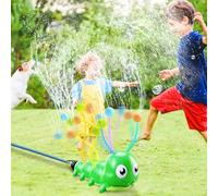 Water Sprinkler for Kids, Caterpillar Water Spray Sprinkler for Kids, Sprinkler with 6 Wiggle Tubes Sponge Balls, Summer Outside Toys 3-12 Years Old Garden Backyard Lawn Splashing Fun Toys